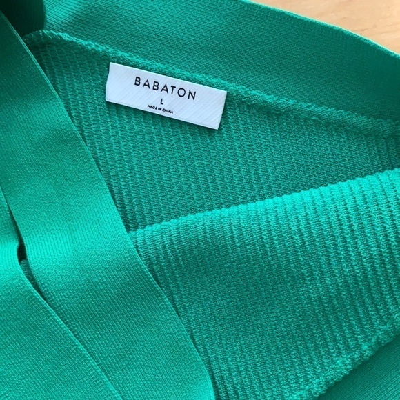 Aritzia Babaton Green Sculpt Knit  Mini Dress L - Picture 6 of 6